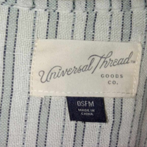 Universal Thead Blue White Striped Flutter Ruffle Sleeve Open Duster Cover NWOT - Picture 4 of 5